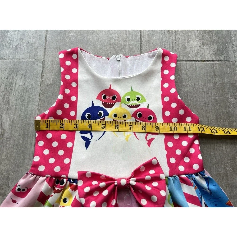 Los Angles Boutique Toddler Girls Summer BABY SHARK Sundress Cute Party Casual 5